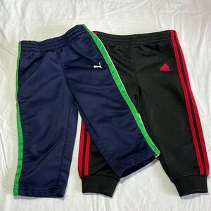 12M Adidas and Puma track pants